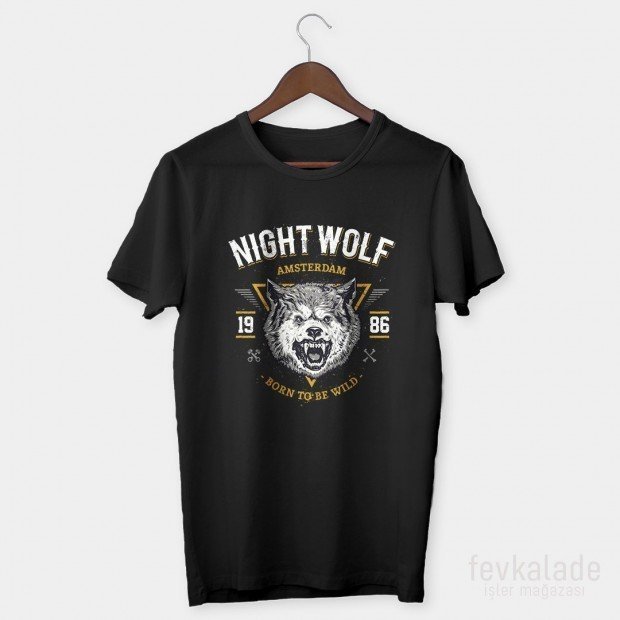 Night Wolf Özel Tasarım Unisex T Shirt