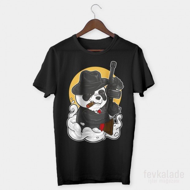 Gun Panda Özel Tasarım Unisex T Shirt