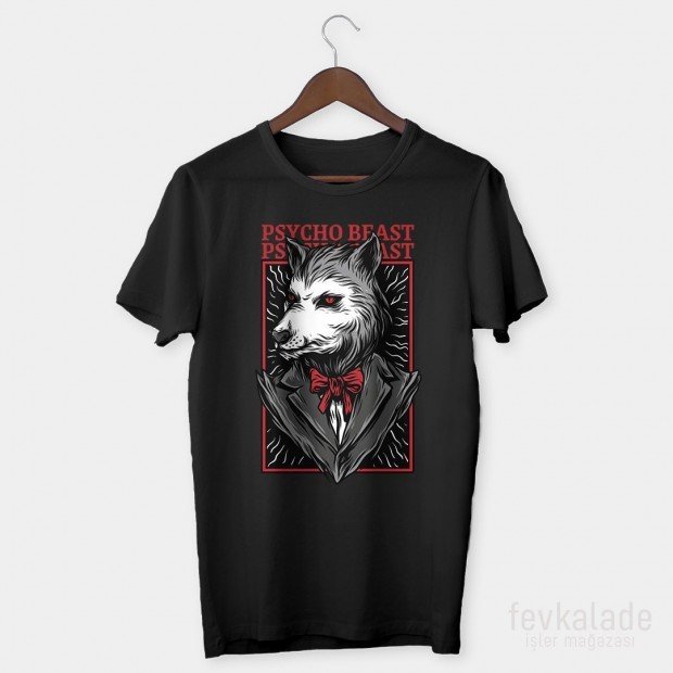 Psycho Beast Özel Tasarım Unisex T Shirt