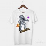 Space Crazy Skateboard Özel Tasarım Unisex T Shirt